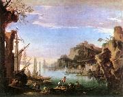 ROSA, Salvator Harbour with Ruins af painting